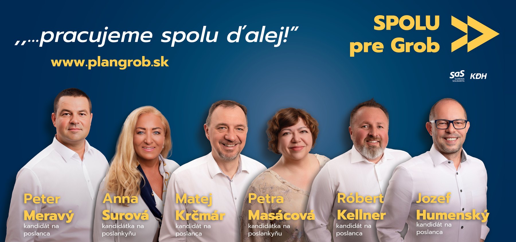 Peter Meravý so svojím tímom kandidátov SPOLU pre Grob